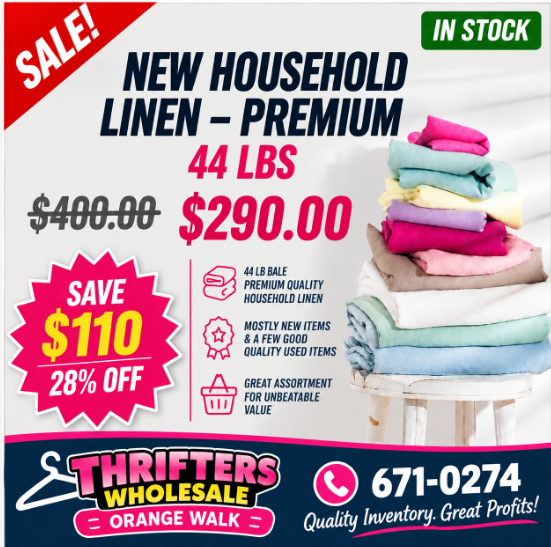 NEW HOUSEHOLD LINEN - PREMIUM - 44 LBS