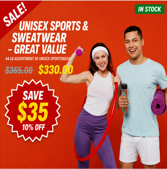 UNISEX SPORTS & SWEATWEAR GREAT VALUE